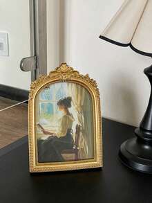 Vintage European Style Gold Curved Picture Frame, Decorative Photo Frame, Suitable For Home Decor And Photo Display, Ideal Gift For Birthday, Party, Anniversary, Graduation And Other Occasions - New Photo Frames - View 4