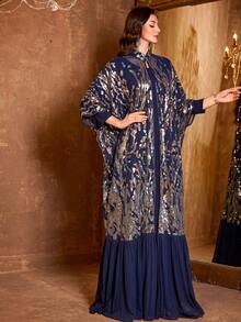 Đầm dạ hội thanh lịch ôm dáng, cổ chữ V, tay thẳng, chất liệu chiffon, dây mảnh dành cho nữ của SUPGIR. - Màu xanh hải quân - Xem 4