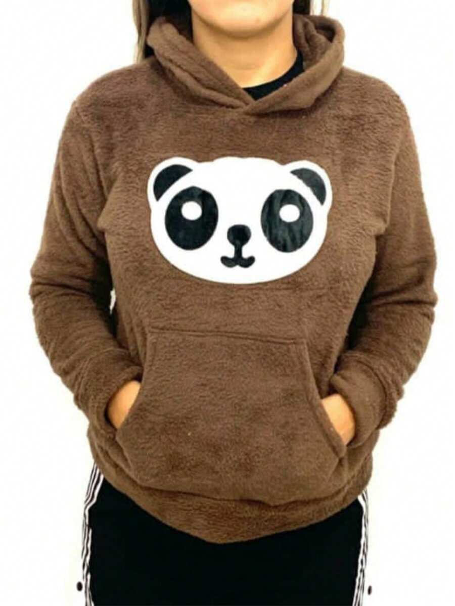 Women's Warm Panda Winter Sweater - 鏽棕色 - 查看 1