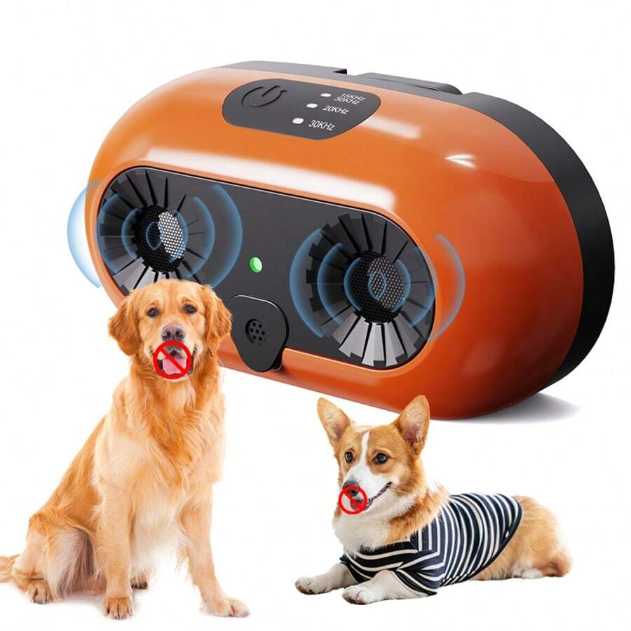 狗用品:新型超音波防吠裝置、戶外防吠裝置、智慧室內/戶外防吠裝置 - 橘色 - 查看 1