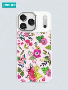 Koolife Detachable Magnetic Flower Pattern Phone Case, Gold Foil Embossed 3D Floral Pattern, PC+TPU Shockproof Protective Case Compatible With Apple 17/17 Pro/17 Pro Max. - Pink Rose Print - View 10