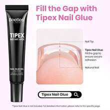 Beetles 512Pcs 16 Sizes Tipex Lite Instant Apex Nail Tips, Short Almond, Pre-Building Pre-Etched Acrylic Tips For Flat And Natural Nail Beds - Tipex Lite-Almond Short 512pcs - 查看 5