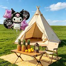 MINISO Kuromi Cartoon Character, Party Decoration 5-Piece Set, With Fun Foil Design, Perfect For Birthday Celebration, Home Parties, Outdoor Events, Playful Creative Cartoon Theme, Party Decoration For Photography And Stylish Display - Style 1 - View 4