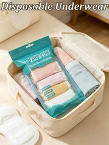 5条/包孕妇及产后专用一次性内裤，无菌一次性短裤，适用于旅行、商务、户外活动、经期、产后——旅行配件、旅行必备品、海滩度假、暑假、学习用品、返校季 - 彩色 - 查看 4