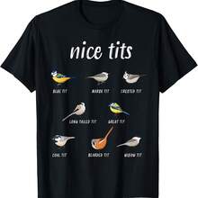 Nice-TitsD Funny Bird Watching Gift Birder Men Dad T-Shirt - Black - View 1