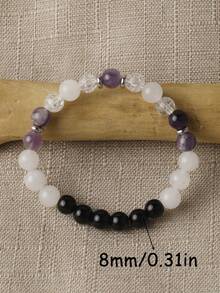 YAUKIA Boho Amethyst Healing Bracelet , Wealth Attraction , Courage , Positive Energy , Spiritual Meditation Jewelry , Suitable For Beach Trips - Multicolor - View 7