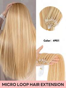 12-22 Inch Invisible Micro Ring Hair Extensions, Smooth Seamless Remy Human Hair Bun, Increase Hair Volume For Daily, Party, Wedding - Multicolor - View 34