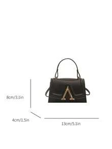 Fashionable Mini Handbag, Women's Chic Versatile Small Tote Bag, Shoulder Crossbody Bag - Black - View 6
