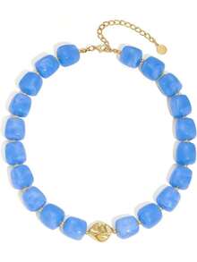 Women's Colorful Thick Chain Necklace Multi-Color Large Square Acrylic Bead Necklace Unique Bead Chain Necklace Summer Vacation Neck Jewelry - Multicolor - View 2