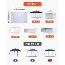Canopy Sidewalls, Fit For 10 X 10 Ft Pop Up Canopy Tent, Tent Side Walls With Waterproof And Sunlight Protection Layer For Outdoor Event Tents, Vendor Booths, Camping (1 Sidewall Only, White) - 10 X 10 Ft, 1 Sidewall - View 2