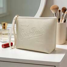 Striped Portable Handheld Travel Bag For Toiletries And Cosmetics. - 白色 - 查看 2