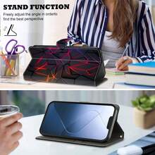 GLANDOTU Crack PU Leather Flip Phone Case With Card Slot And Lanyard Suitable For Multiple Brands And Models - Multicolor - View 2