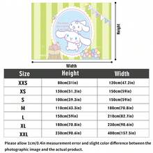 Miniso 三丽鸥肉桂狗挂毯，绿色条纹“春意盎然”印花无孔背景布，非常适合派对、露营、家居装饰、场景布置和聚会展示。 - 0 - 查看 5