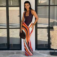 Bohemian Summer Dress 2026 New High Street Sexy Backless Bodycon Maxi Dress For Vacation Party - Black - View 5