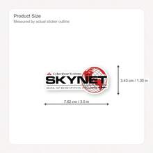 (1片) 3英吋防水可移除PVC乙烯基貼紙貼花 - Cyberdyne Systems Skynet標誌搭配紅色地球AI機器人設計貼紙，適用於筆電、水壺、筆記本、計畫本、剪貼簿 - 未來科技Y2K美學貼紙，適合Z世代女性、科幻迷、AI愛好者、機器人與賽博龐克裝飾，甜美酷感貼紙 - 3*1.35英寸 - 查看 2