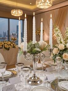 Elegant Multi-Arm Candelabra, Candle Holder, Birthday Decoration, Graduation, Gift, Perfect For Creating Romantic Atmosphere In Living Room, Holiday, Holiday Decoration, Fireplace Decoration, Christmas Party, Graduation Decoration, Wedding, Restaurant, Party. - Fashionable - View 3