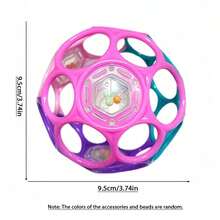 Hollow Hand Rattle Ball With Sound Beads, Easy-Grip Teething Sensory Shaker, Early Learning Fine Motor Training Toy, Parent-Child Indoor Interactive Toy, Infant Daily Soothing Newborn Registry, Baby Shower Party Favor & Welcome Gift Supplies - Multicolor - View 11