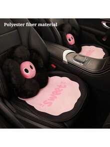 1pc Cute Bowknot, Heart, Cat Cartoon Car Seat Cushion Anti-Slip Seat Cover, Suitable For All Seasons - one-size - View 5