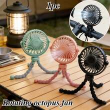Mini USB Octopus Fan, Portable Tripod Stand Fan, 360° Rotatable Cooling Fan, Suitable For Outdoor Camping, Biking, Commuting And More - Black - View 9