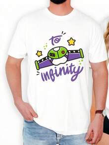 Disney Toy Story To Infinity And Beyond Couple Shirt, Toy Story Buzz And Jessie Shirt, Disney Couple Shirt, Disney Matching Shirt Ladies Oversized T-Shirt - 男士T卹 - 查看 2