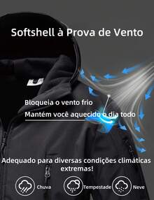 Tactical Military Jacket Made Of Soft Shark Skin - Black - View 7