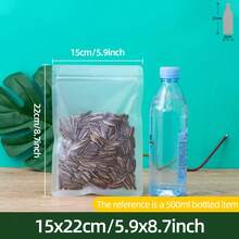 50/100入 雙面 0.18/0.2mm 厚防味包裝袋，可重複密封夾鏈塑膠袋，適用於派對食物儲存、糖果、零食、文具、珠寶、髮飾、居家與商業、節日派對用品 - Frosted - 查看 36