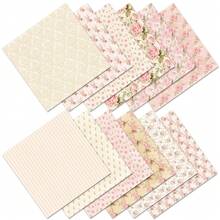 12Sheets Flower Garden Journal Paper, Floral Scrapbook Paper Vintage Pink Rose Pattern Pack For Bullet Journal, Scrapbooking, Planner Decor & Coquette Collages - Multicolor - View 4