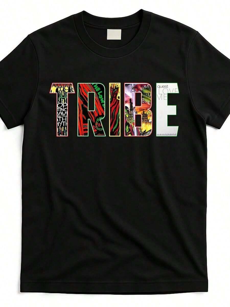 Summer TopsTribe Music Album Cover T-Shirt Featuring A Black Product Image. This Unisex Item Is A Popular Choice, Made From Soft,, And Lightweight Material. It Has A Crew Neck And A Regular Fit, Is Machine Washable100%Cotton - Black - View 1