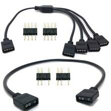 5-24V 3-Pin 4-Pin RGB LED Strip Connector 1-To-1 2 3 4 5 Splitter Extension Cable Compatible With Computer Fan Motherboard AURA RGB LED Strip - 30cm/11.8in - View 1