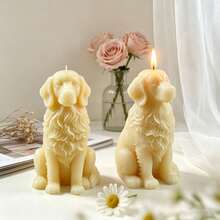 Cetakan Silikon Berbentuk Anjing Duduk Baru, Cetakan Plaster Dekorasi Lilin Aroma Hewan DIY - A-putih - View 5