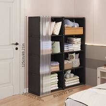 1pc Portable Closet Organizer, Multifunctional Cube Bookshelf Wardrobe, 31.5"X15.7", Free-Standing Display Storage Rack With Curtain, Book Shelf For Bedroom & Living Room, Best Christmas & Thanksgiving Gift - White - View 20