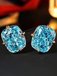 1 Đôi bông tai đính đá Cubic Zirconia lãng mạn, thích hợp cho phụ nữ dự tiệc, lễ đính hôn, kỷ niệm, cũng là món quà lý tưởng cho Ngày Valentine. - 1 # - Xem 10