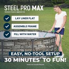Steel Pro 10' X 30 Above Ground Pool, Round Metal Frame Outdoor Swimming Pool Set With Pump & Type I Cartridge, Gray - 12英尺 x 30英寸,石材 - 查看 4
