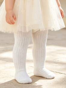 4pcs Baby Girls Plus Size Simple Big Bottom Crotch Leggings, Suitable For 0-3 Years Old Babies - Multicolor - View 9