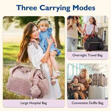 1pc Large Capacity Baby Diaper Bag, Travel Diaper Bag With Pacifier Holder, Maternity Handbag - Multicolor - View 2