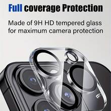5 Packs Tempered Glass Camera Lens Protector, Anti-Scratch Anti-Drop HD Clear Lens Guard Compatible With IPhone 17/16/15/14/13/12/11 Pro Max/16 Pro/16 Plus/16e/17 Air/17 Pro/17 Pro Max, Full Coverage Camera Protector Film - Clear - View 3