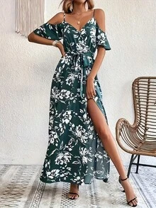 Vestido de moda para mujer - Gris azul - Ver 4