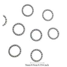 100pcs 9mm Alloy Twisted Closed Jump Rings Embossed Beads Spacer Rings Handmade Jewelry Making Supplies DIY Bracelet Necklace Accessories - Twisted Dough Sticks - View 4