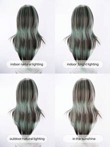 alicegarden 28 Inch Long Synthetic Straight Wig, Multi-Color Natural Style, With Bangs Design, Suitable For Daily Use, Natural And Realistic, Suitable For Women To Wear (Accessories Not Included) - Multicolor - View 11