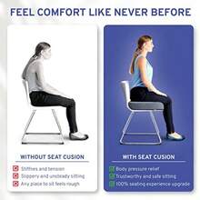 ComfySure Extra Large Seat Cushion Pad for Bariatric Overweight Users - Medium-Firm Memory Foam Chair Support Pillow for Wheelchair Office and Car Grey - Gris - Ver 3