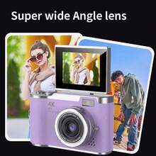 Cámara digital compacta con zoom óptico 18X y 48MP, enfoque automático, video 4K, detección de rostros, pantalla giratoria de 2.4", batería recargable - LK-007 Púrpura - Ver 3