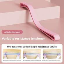 Elastic Yoga Stretching Strap - Portable Indoor/Outdoor Fitness Tool For Back Opening, Shoulder Correction, And Full-Body Resistance Training - Cherry Blossom Pink - View 2
