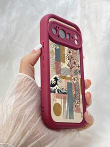 NR193 気分を良くする時間,対応するPixel 10 9 8 Pro 9A 8A ケース、対応するiPhone17 16 15 14 13 12 11 Pro Max 7 8 16 15 14 Plus 16e 17e 17 Air ケース、フルカメラ保護ソフト TPU ケース、キャンディカラーエンジェルアイラダーマットシリコン肌に優しいタッチフォンケースカバー（女性＆女の子向け） - バーガンディ - チェックする 2