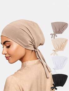 2pcs Women's Headband Hats With Scarf Ties, Suitable For Daily Use - Multicolor - View 1