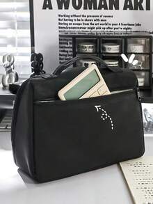 1pc Vertical Standing Pencil Bag, Minimalist Stationery Pouch, High-Aesthetic Storage Pencil Case, Large Capacity, Mori Style, Suitable For School, Study And Office Storage, Back To School - Pencil Case - View 4