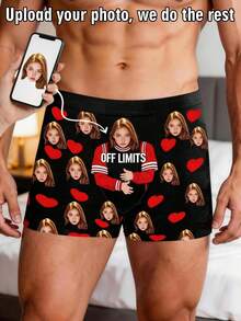 Customizable Graphic Men's Briefs, A Thoughtful Gift For Your Husband Or Boyfriend, Also A Unique Present For Holidays And Anniversaries - Black - View 1