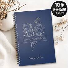 Navy & Weiß A5 Spiralbindung Notizbuch | 100 Seiten elegantes Haushaltskochbuch, ideales Geschenk für Familie und Freunde, Tagebuch, Stillleben, Buch, Geschenk für sie, Valentinstag Geschenk, Lebensaufzeichnung - F - Übersicht 3