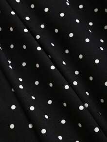 Pantalones anchos plisados con estampado jacquard elegante y retro para mujer, otoño/invierno - Negro - Ver 7
