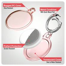 Vena For Apple AirTag Holder And Keyring, AirTag Keychain Holder Waterproof AirTag Case - 粉色 - 查看 5