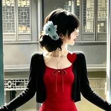 Women Midi Dresses - Black Cardigan - View 10